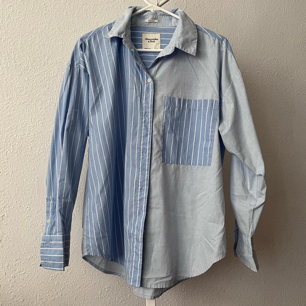Abercrombie & fitch oversized poplin color block button down